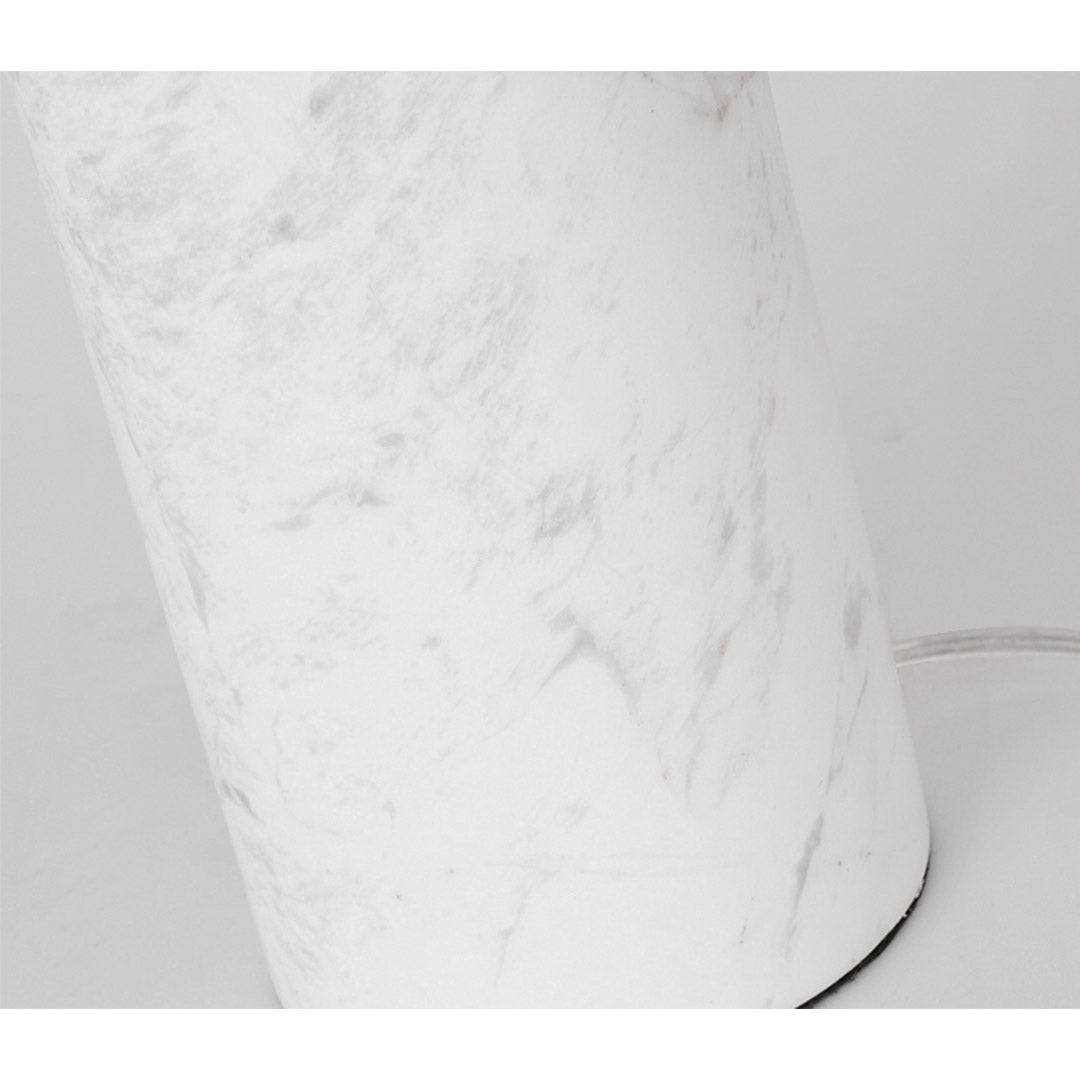 SOGA 60cm White Marble Bedside Modern Desk Table Lamp Living Room Shade with Cylinder Base • LUZ-TableLampH60