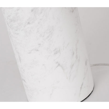 SOGA 60cm White Marble Bedside Modern Desk Table Lamp Living Room Shade with Cylinder Base • LUZ-TableLampH60