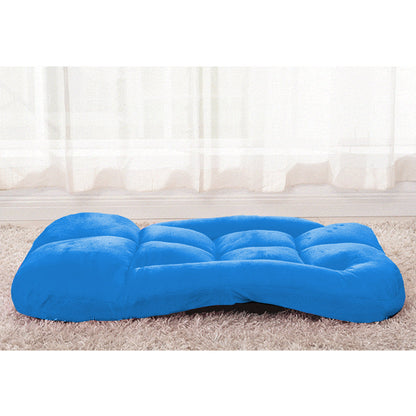 SOGA Foldable Lounge Cushion Adjustable Floor Lazy Recliner Chair with Armrest Blue • LUZ-LoungeKidBlue