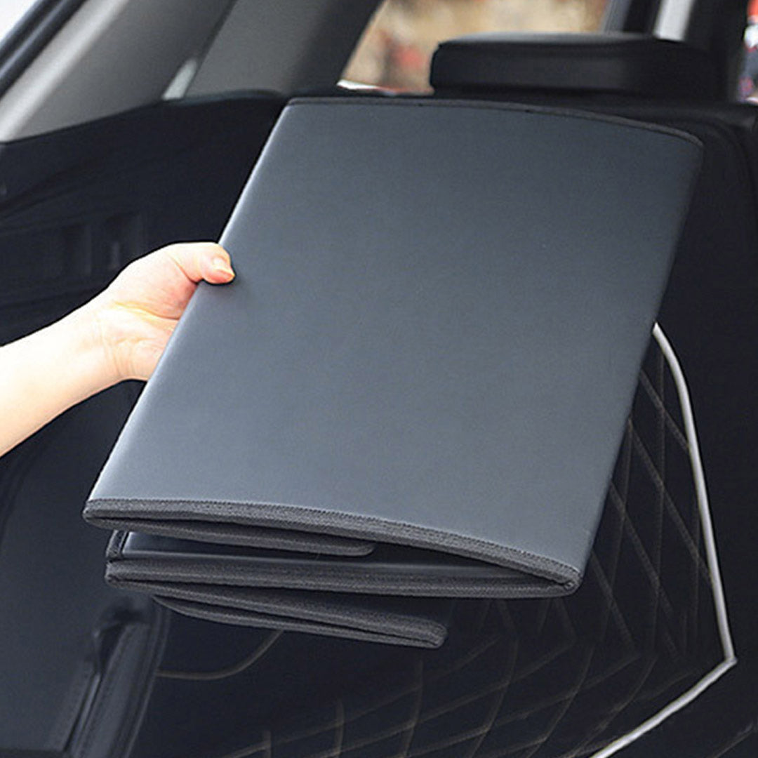 SOGA Leather Car Boot Collapsible Foldable Trunk Cargo Organizer Portable Storage Box Black Medium • LUZ-StorageBLKMed
