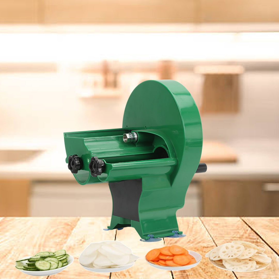 SOGA 2X Commercial Manual Vegetable Fruit Slicer Kitchen Cutter Machine Green • LUZ-FruitCutterBlackX2