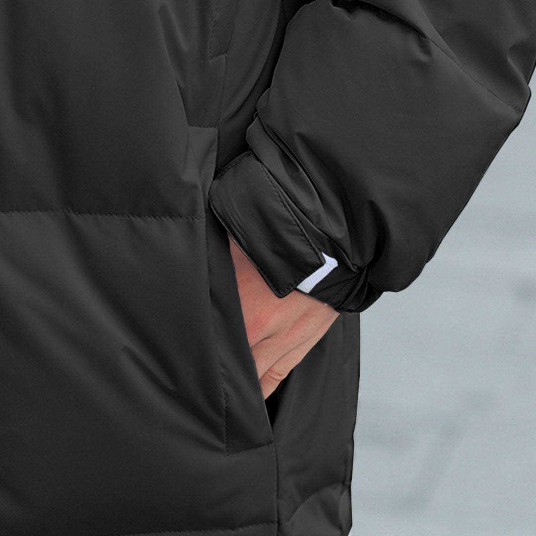 abbee Black 2XL Winter Hooded Overcoat Long Jacket Stylish Lightweight Quilted Warm Puffer Coat • LUZ-DJ-659G