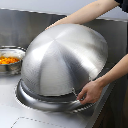 SOGA 43cm Stainless Steel Kitchen Cooking Wok with 2 Sturdy Handles • LUZ-WokCom43