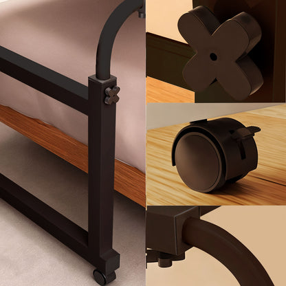SOGA 120x45cm Black Cross Bed Movable Desk Table w/ Adjustable Length & Height • LUZ-SideTab29X2