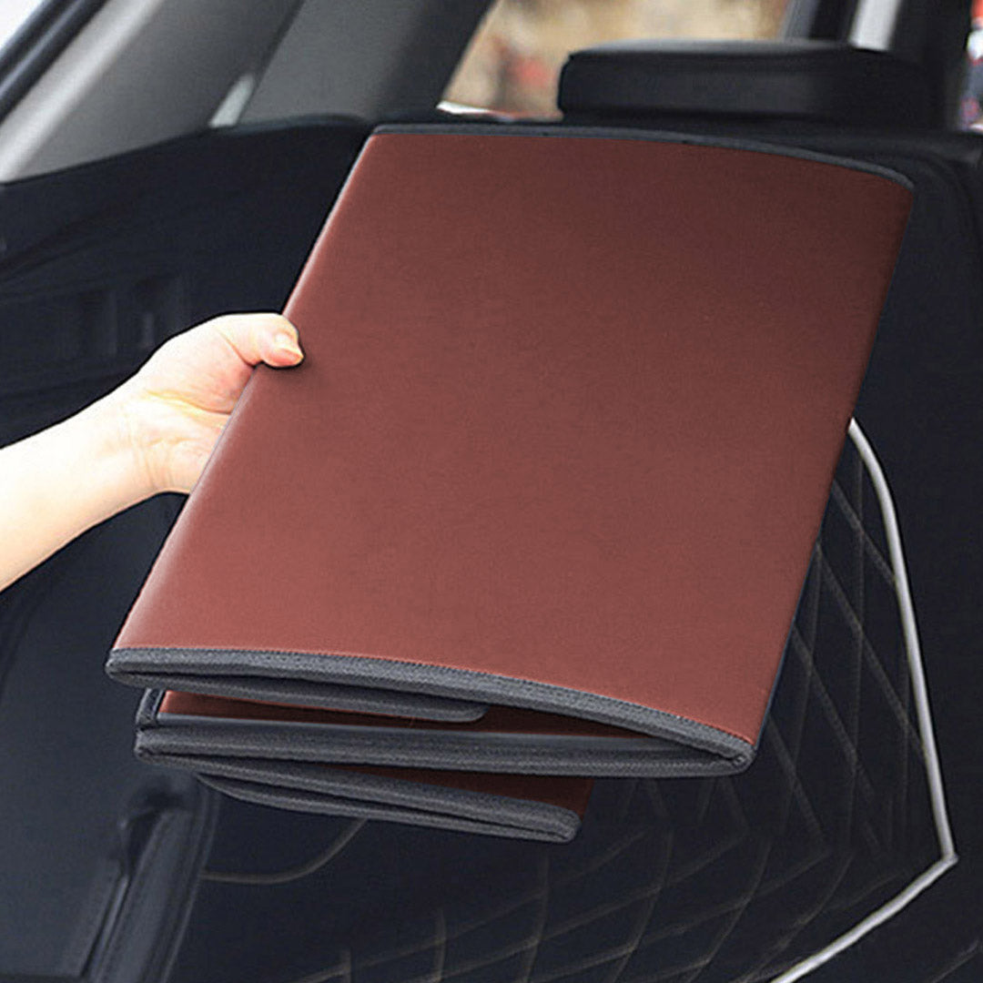 SOGA 2X Leather Car Boot Collapsible Foldable Trunk Cargo Organizer Portable Storage Box Coffee Small • LUZ-StorageCOFSmlX2