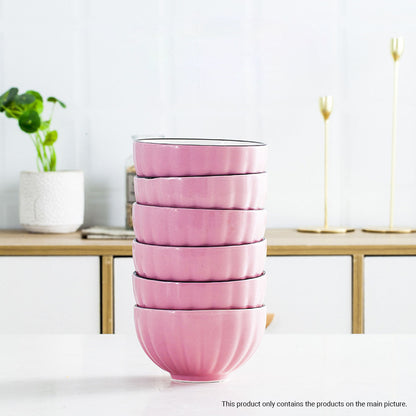 SOGA Pink Japanese Style Ceramic Dinnerware Crockery Soup Bowl Plate Server Kitchen Home Decor Set of 12 • LUZ-BowlG119