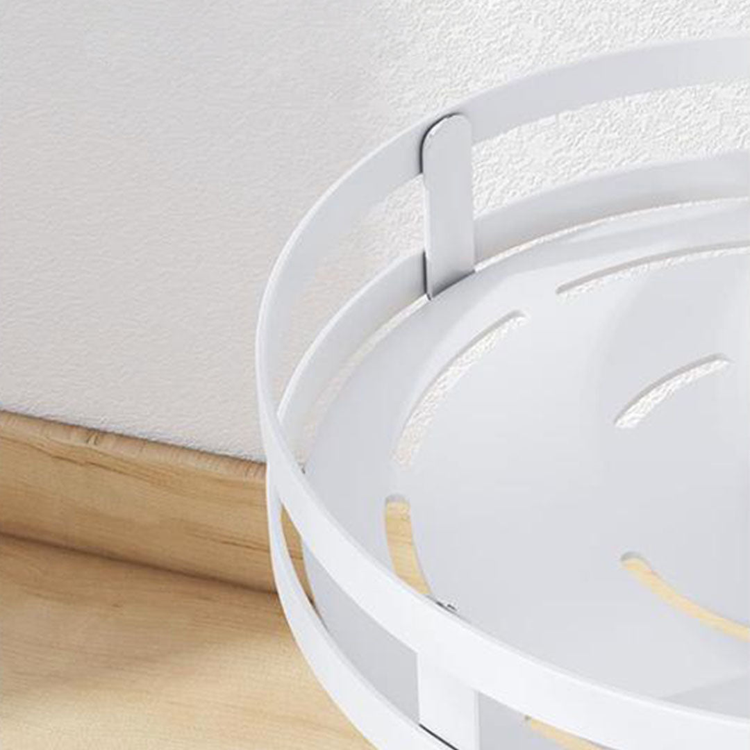 SOGA 2 Tier Steel White Round Rotating Multi-Function Kitchen Portable Storage Spice Seasoning Kitchen Countertop Organiser Shelf • LUZ-KitchenXY050WHT