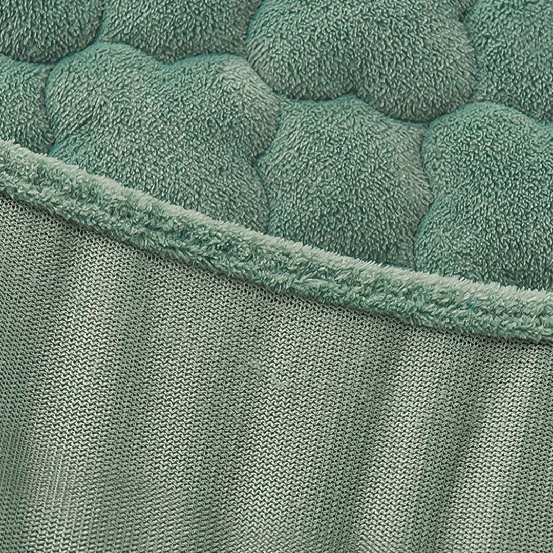 SOGA 2X Green 153cm Wide Mattress Cover Thick Quilted Fleece Stretchable Clover Design Bed Spread Sheet Protector with Pillow Covers • LUZ-BCover7009X2