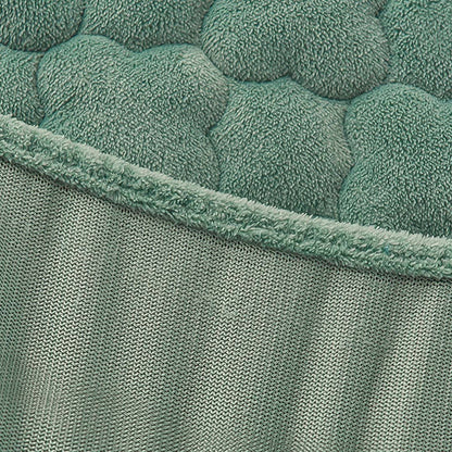 SOGA 2X Green 153cm Wide Mattress Cover Thick Quilted Fleece Stretchable Clover Design Bed Spread Sheet Protector with Pillow Covers • LUZ-BCover7009X2