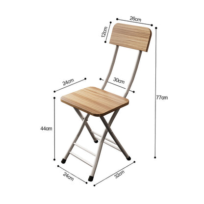 SOGA Oak Grain Foldable Chair Space Saving Lightweight Portable Stylish Seat Home Decor Set of 2 • LUZ-ChairAS714