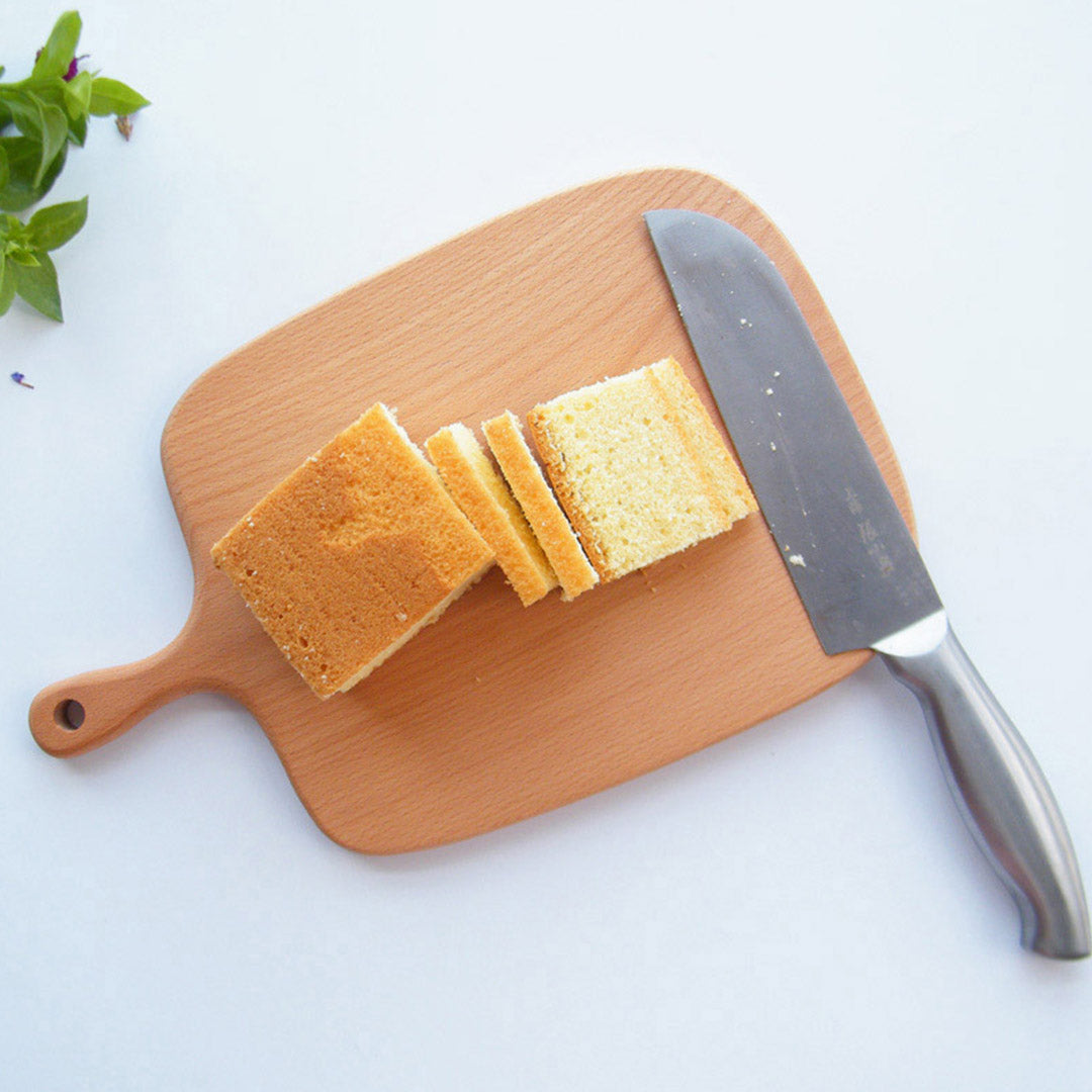SOGA 26cm Brown Rectangle Wooden Serving Tray Chopping Board Paddle with Handle Home Decor • LUZ-WodF601