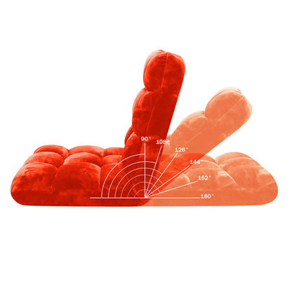 SOGA 4X Floor Recliner Folding Lounge Sofa Futon Couch Folding Chair Cushion Orange • LUZ-LoungeChairOrangeX4