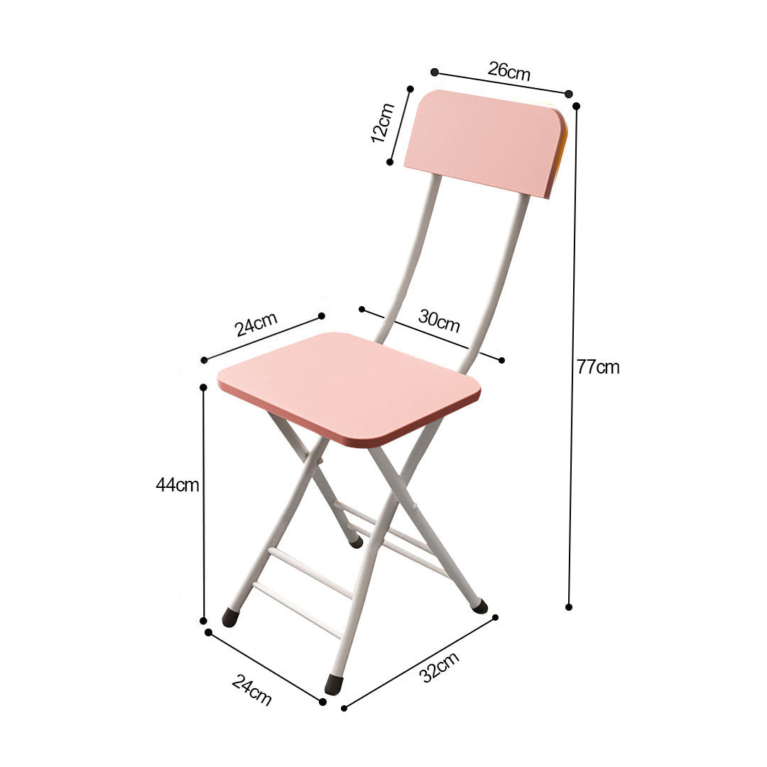SOGA Pink Foldable Chair Space Saving Lightweight Portable Stylish Seat Home Decor Set of 2 • LUZ-ChairAS717