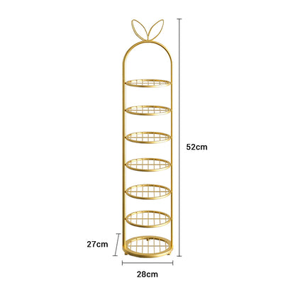 SOGA 7 Tier Bunny Ears Shape Gold Plated Metal Shoe Organizer Space Saving Portable Footwear Storage Shelf • LUZ-FPotXJ0991