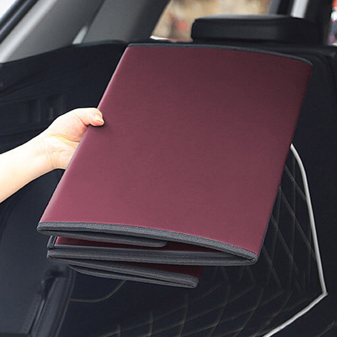 SOGA Leather Car Boot Collapsible Foldable Trunk Cargo Organizer Portable Storage Box Red Small • LUZ-StorageREDSml