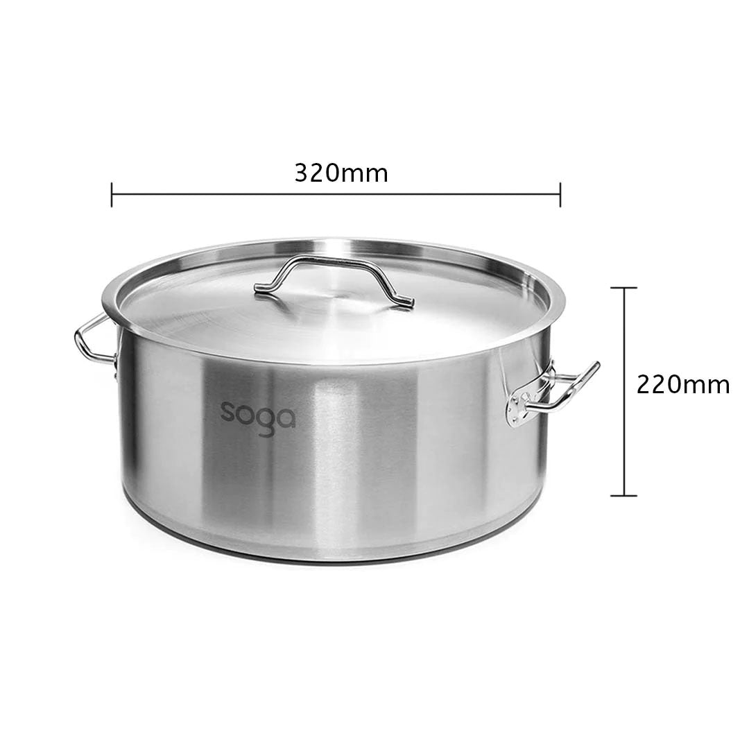 SOGA Dual Burners Cooktop Stove, 17L Stainless Steel Stockpot 28cm and 30cm Induction Casserole • LUZ-ECooktDBL-StockPot17L-CASL4227