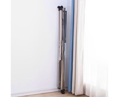 SOGA 2X 2.0m Portable Standing Clothes Drying Rack Foldable Space-Saving Laundry Holder with Wheels • LUZ-BSXG2515X2
