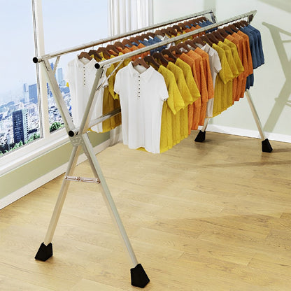 SOGA 1.6m Portable Standing Clothes Drying Rack Foldable Space-Saving Laundry Holder 3 Poles • LUZ-BSXG2511