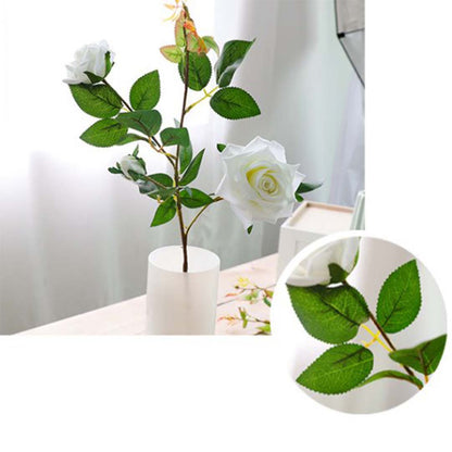 SOGA 12pcs Artificial Silk Flower Fake Rose Bouquet Table Decor White • LUZ-AFlower3H12White