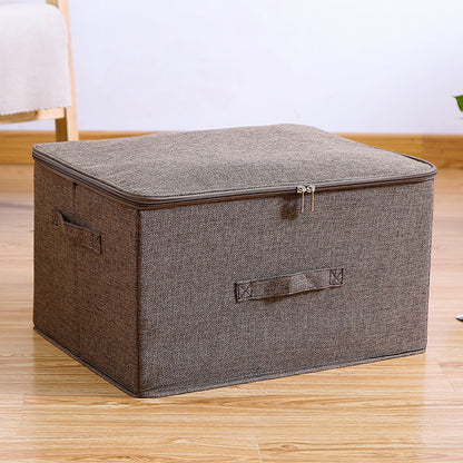 SOGA 2X Coffee Large Portable Double Zipper Storage Box Moisture Proof Clothes Basket Foldable Home Organiser • LUZ-SBox026X2