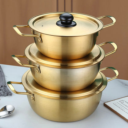 SOGA 18cm Ramen Pot in Vibrant Yellow Crafted from Durable with Lid Kitchen Essential • LUZ-VICSoupPot08