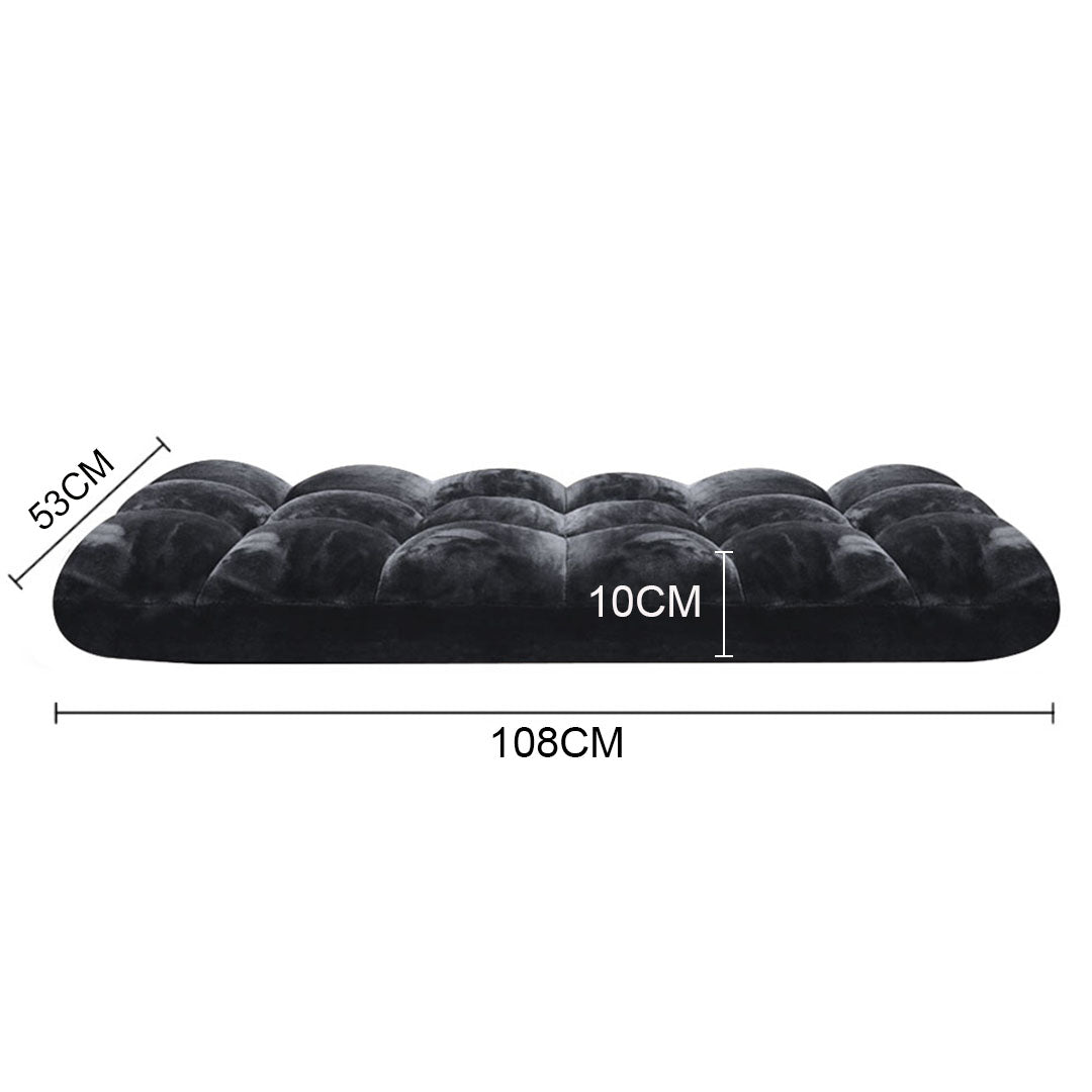 SOGA 2X Floor Recliner Folding Lounge Sofa Futon Couch Folding Chair Cushion Black • LUZ-LoungeChairBlackX2