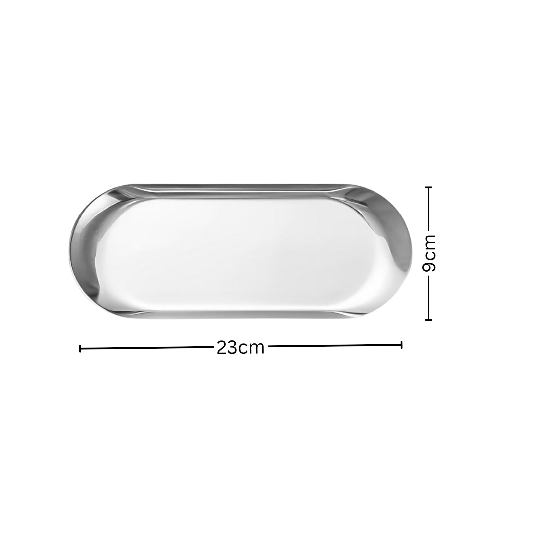SOGA Silver Nordic Oval Plate Set Small Medium, and Large for 3 Pieces Kitchen Essentials • LUZ-VICPlate50