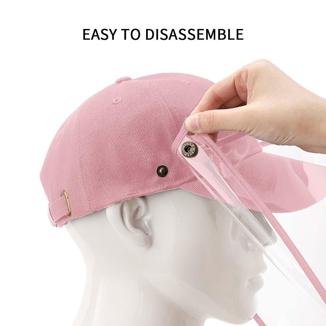 Outdoor Protection Hat Anti-Fog Pollution Dust Protective Cap Full Face HD Shield Cover Kids Pink LUZ-HatKidsPNK