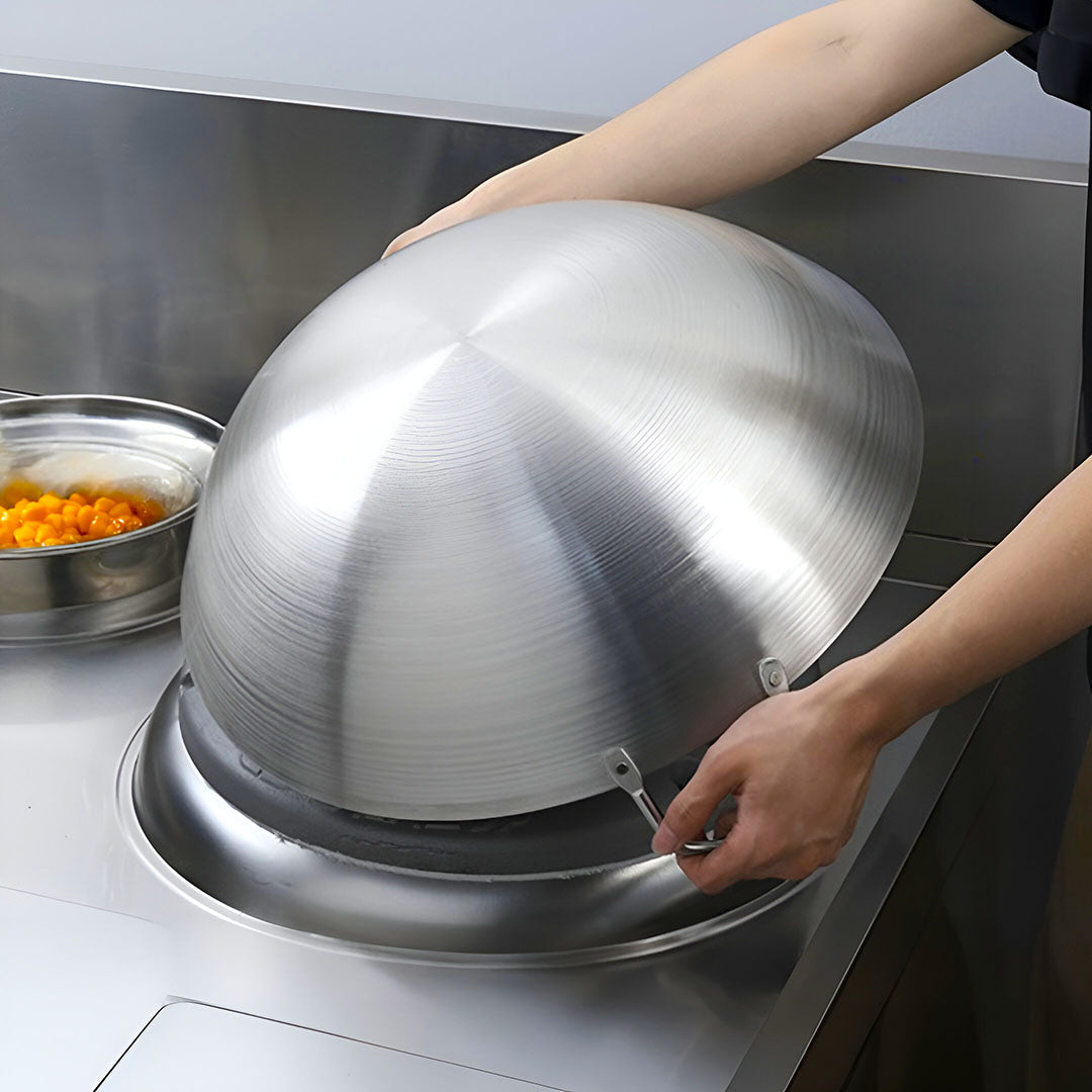 SOGA 47cm Stainless Steel Kitchen Cooking Wok with 2 Sturdy Handles • LUZ-WokCom47