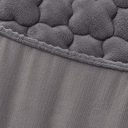 SOGA 2X Grey 183cm Wide Mattress Cover Thick Quilted Fleece Stretchable Clover Design Bed Spread Sheet Protector with Pillow Covers • LUZ-BCover7003X2
