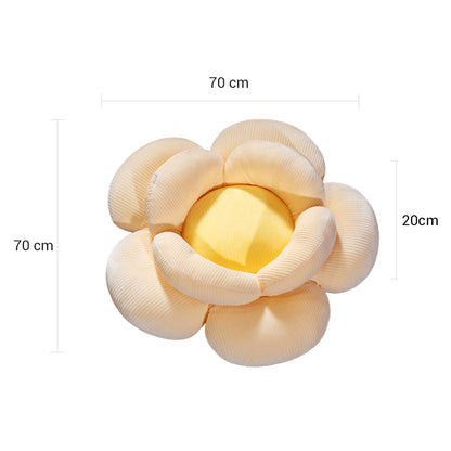 SOGA 2X Beige Double Flower Shape Cushion Soft Bedside Floor Plush Pillow Home Decor • LUZ-SCushion005X2