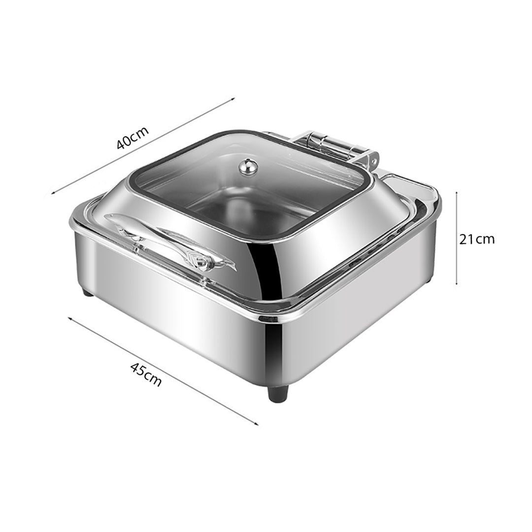 SOGA 2X Stainless Steel Square Chafing Dish Tray Buffet Cater Food Warmer Chafer with Top Lid • LUZ-ChafingDish2104X2