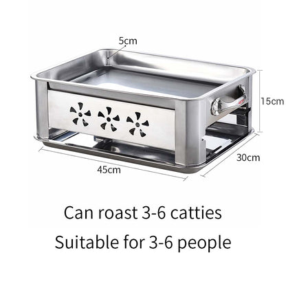 4X 45CM Portable Stainless Steel Outdoor Chafing Dish BBQ Fish Stove Grill Plate • LUZ-ChafingDishFish45cmX4