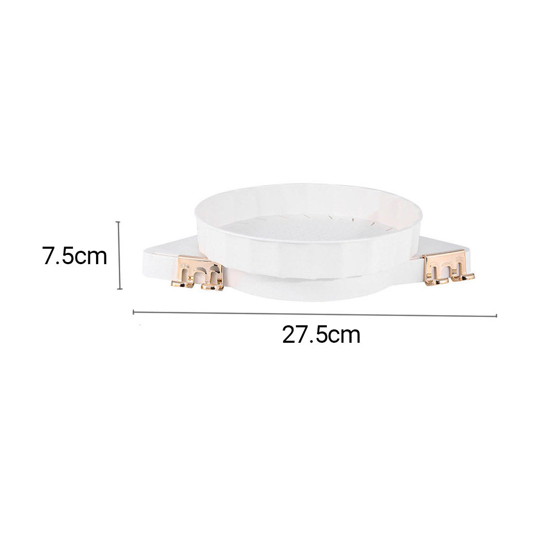 SOGA White 360 Degree Wall-Mounted Rotating Bathroom Organiser Corner Vanity Rack Toilet Adhesive Storage Shelf LUZ-BathA007