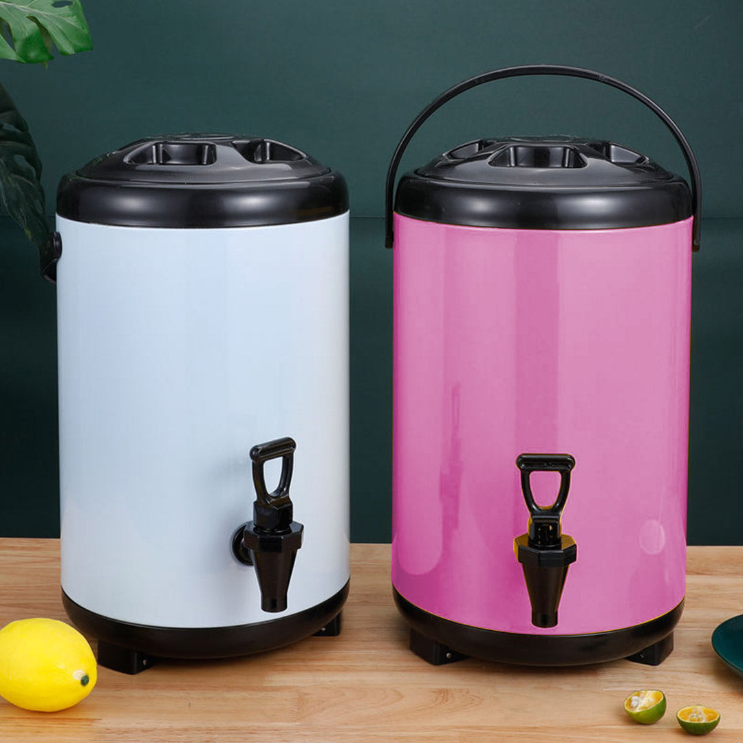 SOGA 8X 8L Stainless Steel Insulated Milk Tea Barrel Hot and Cold Beverage Dispenser Container with Faucet Pink • LUZ-VICDispenser8LPNKX8