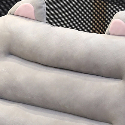 SOGA Grey One Piece Siamese Cushion Office Sedentary Butt Mat Back Waist Chair Support Home Decor With Cat Ears • LUZ-SCushion051