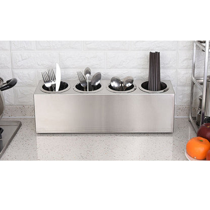 SOGA 2X 18/10 Stainless Steel Commercial Conical Utensils Cutlery Holder with 4 Holes • LUZ-CutleryHolder4602X2