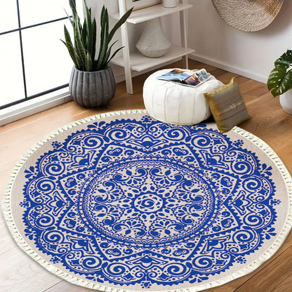 SOGA 2X 120cm Mandala Round Tapestry Indian Area Rug for Living Room Lounge, Anti-slip Doormat, Home Decor • LUZ-CarpetXLS56X2
