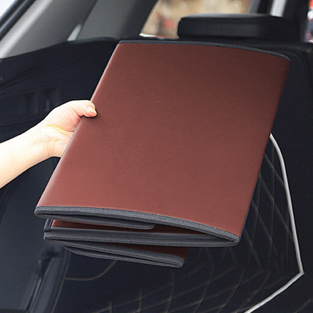 SOGA Leather Car Boot Collapsible Foldable Trunk Cargo Organizer Portable Storage Box Coffee Small • LUZ-StorageCOFSml