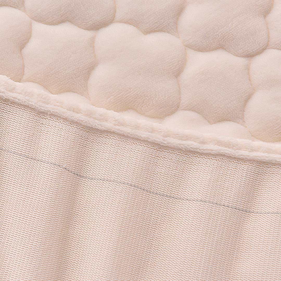 SOGA 2X Beige 138cm Wide Mattress Cover Thick Quilted Fleece Stretchable Clover Design Bed Spread Sheet Protector with Pillow Covers • LUZ-BCover7004X2