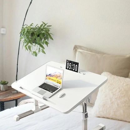 SOGA 60X40cm White Small Laptop Bed Portable Foldable Study Table Adjustable • LUZ-BedTableA5