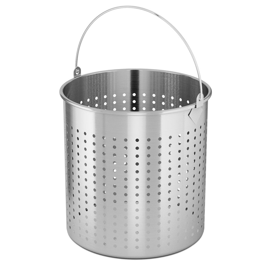 SOGA 2X 98L 18/10 Stainless Steel Perforated Stockpot Basket Pasta Strainer with Handle • LUZ-PastaInsert3906X2