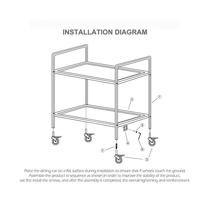 SOGA 2X 2 Tier 85x45x90cm Stainless Steel Kitchen Dining Food Cart Trolley Utility Medium • LUZ-FoodCart1005X2