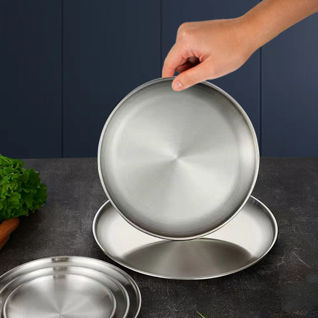 SOGA 20cm Premium Silver Grilling Plate  Durable, Heat Resistan  Perfect for BBQs and Outdoor Cooking Kitchen Essential • LUZ-VICPlate53
