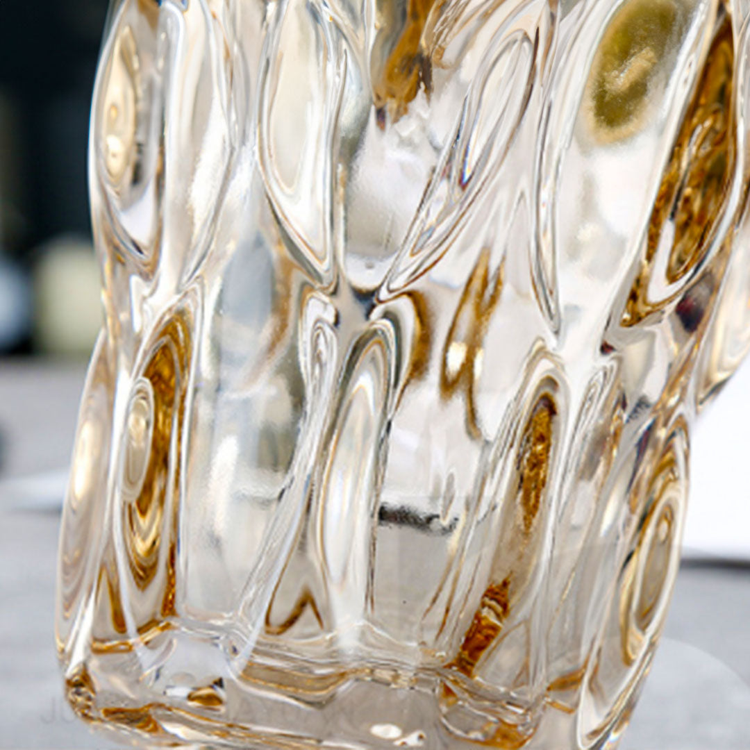 SOGA 29.8cm Golden Amber Glass Crystal Vase Elegant Modern Home Décor • LUZ-GVaseCham300