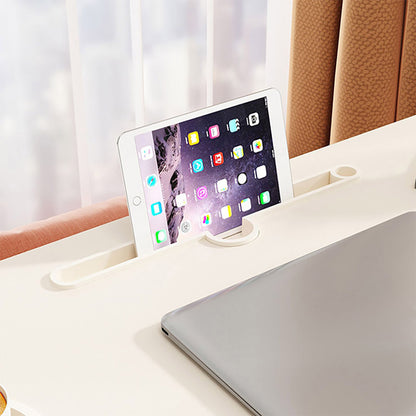 SOGA White Portable Bed Table Adjustable Folding Mini Desk With Cup-Holder Home Decor • LUZ-BedTableM665