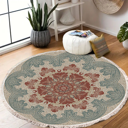 SOGA 2X 90cm Mandala Round Rug Boho Design Hippie Area Rug Anti-slip Doormat, Home Decor • LUZ-CarpetYH58X2