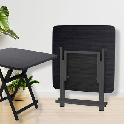 SOGA 2X Black Dining Table Portable Square Surface Space Saving Folding Desk Home Decor • LUZ-Table1206TallX2