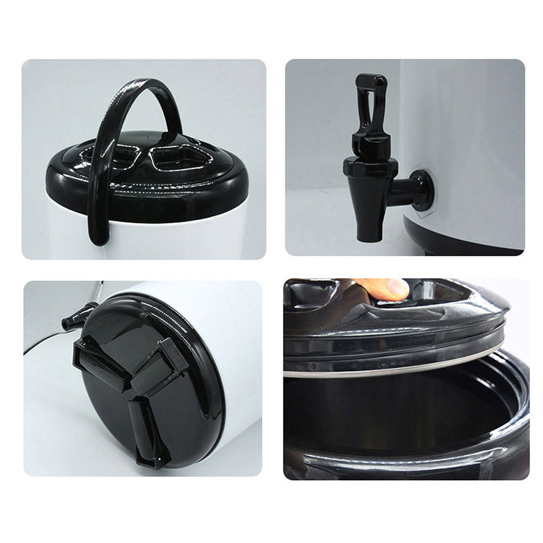 SOGA 10L Stainless Steel Insulated Milk Tea Barrel Hot and Cold Beverage Dispenser Container with Faucet White • LUZ-VICDispenser10LWHT