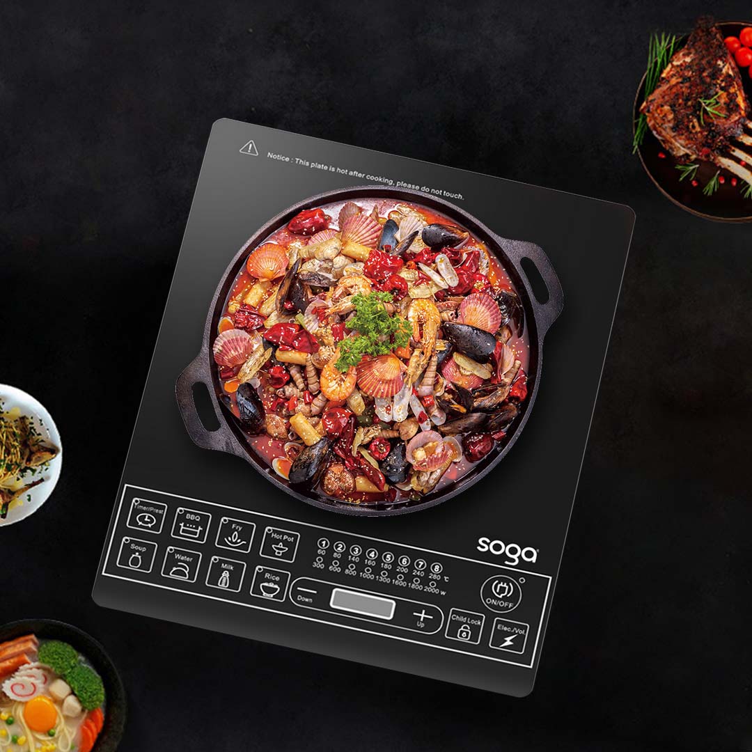 SOGA 2X Cooktop Electric Smart Induction Cook Top Portable Kitchen Cooker Cookware • LUZ-ElectricCooktopX2